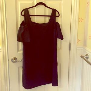 J crew cold shoulder quilted dress ( navy)